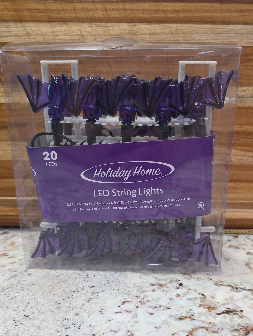 Holiday Home Purple Bat LED String Lights – Halloween Décor